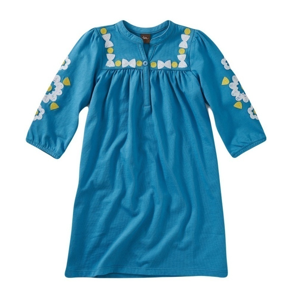 SALE 🛍️ TEA COLLECTION Embroidered Henley dress kids size 5